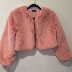 Pink fur bolero style jacket. Women’s medium